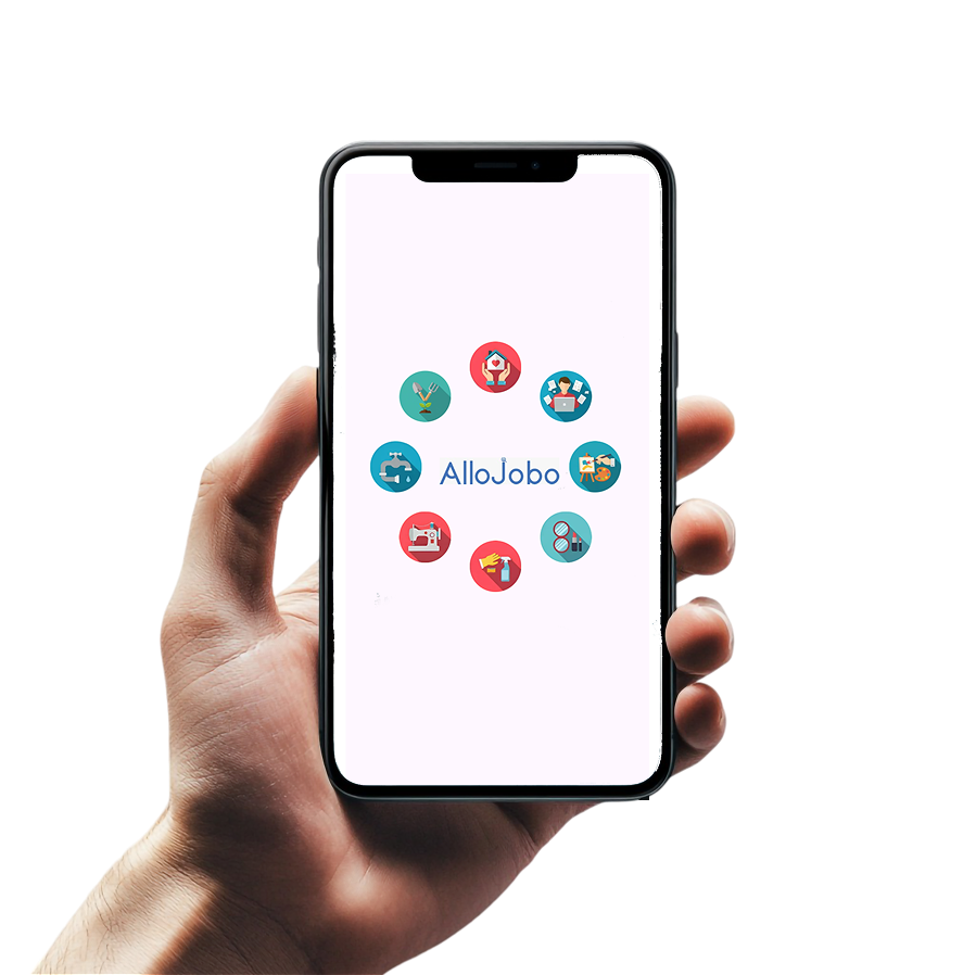 Téléphone avec l’application AlloJobo